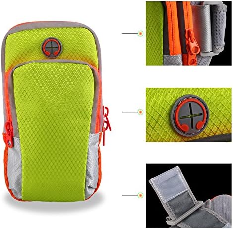 Techvilla Sports Armband,Portable Workout Running  Cycling Climbing Hiking Arm Bag for iphone6, 6plus, 5, 5s, 5c,Galaxy S5,S4,S3,Note 2 3 4 and all 3.5~5.8" smart phone (5.5 inch Green)