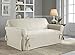 Serta | Relaxed Fit Durable Woven Linen Canvas Furniture Slipcover (Love Seat, Natural)