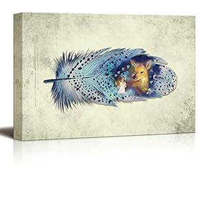 Wall26-Canvas Wall Art-Feather-Giclee Painting Wall Bedroom Living House Decoration Home Art - 12x18 inches