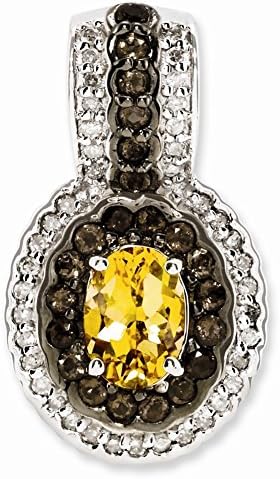 Sterling Silver Citrine and Smokey Quartz &amp; Diamond Ring