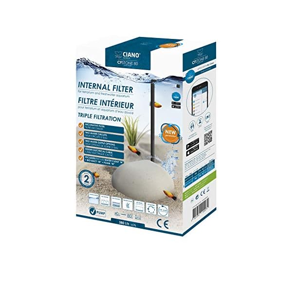 ASKOLL 264596 Ciano CF Stone 80 Filtro Interno Invisibile per Acquario e Tartarughiere, L