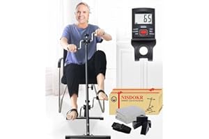 NISDOKR Pedal Exerciser Bike Hand Arm Leg and Knee Peddler Adjustable Fitness Equipment for Seniors, Elderly Home Pedal Exercise Bike for Total Body, with Gift Box & Monitor
