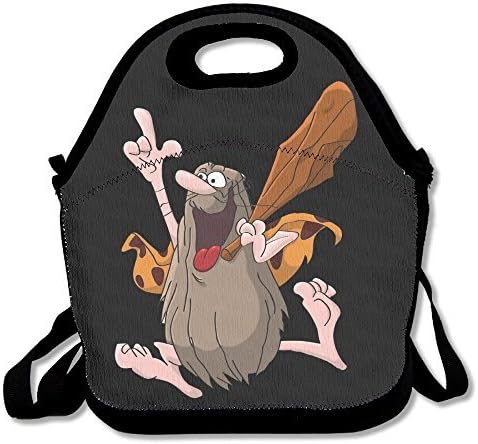Black Captain Caveman Unisex Lunch Bag For Woman Man Kid
