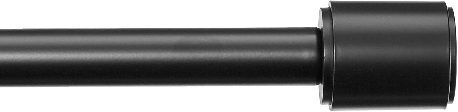AmazonBasics 1-Inch Curtain Rod with Cap Finials - 4-Pack, 72 to 144 Inch, Black