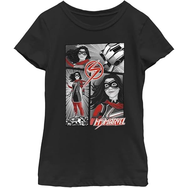Marvel Little, Big Classic Motley Avengers - Camiseta De Manga Corta Para Niñas, Athletic Heather