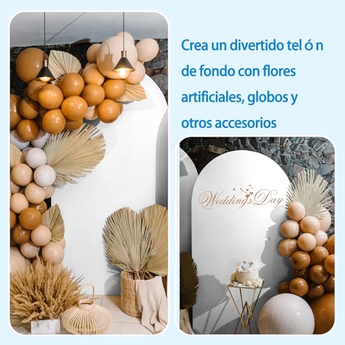 MEKOTRIN 3 Piezas de Fondo Cubierta de de Alta Elasticidad Espesar Fibra de Poliuretano Seda de Leche a Prueba de Decoloración para Fiestas de Boda 4FT, 5FT, 6FT
