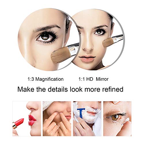 Lonffery 8 Inch Wall Mounted Makeup Mirror, 1Ã—/3Ã— Magnification Mirror for Bathroom, Chrome
