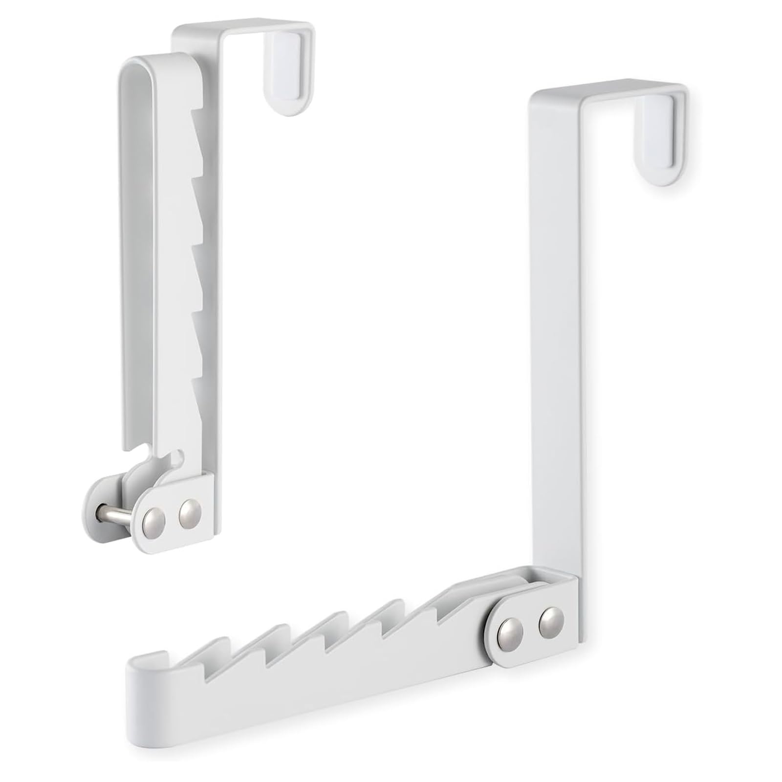 Techchii Over Door Hangers for Clothes, Foldable Metal Drying Rack with 5 Grooves, Anti-Scratch, Rust-Proof