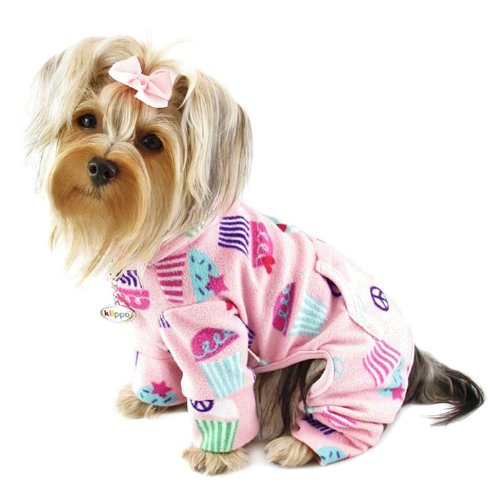 Peace Signs and Cupcakes Fleece Turtleneck Dog Pajamas/Bodysuit Sizes: Medium