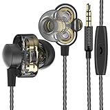 COCOCAT HR-007 Twin Driver High Resolution Heavy Bass In-Ear Headphones with Microphone and Remote for iOS Android - with Premium Foam Earbud Tips for Sport and Isolation Plus Sound