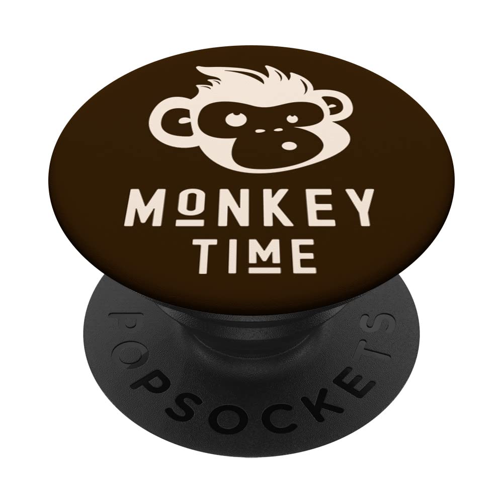 Funny Monkey Time Cute Monkey Adorable Primate Chimp PopSockets Swappable PopGrip