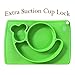 Silicone Children Placemat+3 Compartments Plate for Kids Babies Child Toddlers Food+Meal+Dining Table+Feeding+Prep NonSlip Mat Portable Travel Snail+FDA Approved+Microwave Safe Suction(Green)Kidwand