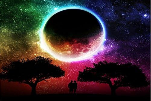 YTG Full 5D Diy Diamond Painting Night Sky Diamond Embroidery Cross Stitch Pictures Handmade Crafts Hobby(50X40)+Gift: mobile phone bracket