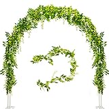 Wisteria Artificial Flowers- 4 Pcs Silk Wisteria Vines Total 28FT Hanging Flower Garland for Wedding Arch Party Home Garden Decoration (White)