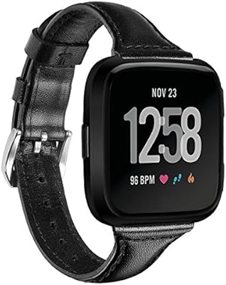 Harddo Correa de repuesto Fitbit Versa, correa de piel auténtica ...