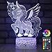 SUNCEN Unicorn Gifts Unicorn Lamp Night Light for Kids with Remote & Smart Touch 7 Colors + 16 Colors Changing Dimmable Unicorn Toys 1 2 3 4 5 6 7 8 Year Old Girls Gifts Kids Room Decor (Cool Unicorn)