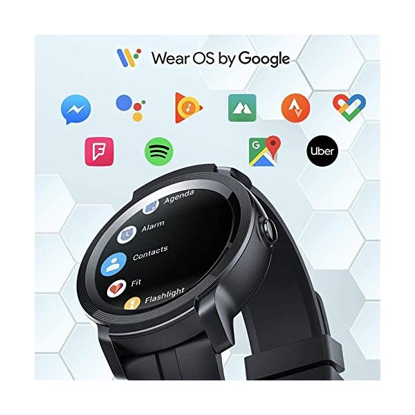 Ticwatch E2 Smartwatch, 5 ATM Waterproof, Swim-ready, Built-in GPS, Heart-rate Monitor, Google Assistant, Wear OS by…