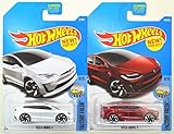 2017 Hot Wheels Factory Fresh 9/10 - Tesla Model X (White & Red) - Set of 2!