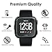 [ 3-Pack ] Fitbit Versa Screen Protector, Runzen Waterproof 9H Tempered Glass Screen Protector for Fitbit Versa Smart Watch [2.5D Round Edge] [9H Hardness] [Crystal Clear] [Anti-Scratch] [No-Bubble]