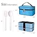 ME.FAN Leakproof Bento Lunch Box With Insulated Bag And Cutlery, All-in-one Stackable Food Container 42oz/1200ml - Light Blue