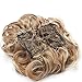 Messy Curly Combs Hair Bun Extensions Easy Stretch Hair Dish Chignon Clip in Updo Hairpiece Ponytail Scrunchy Accessory for Women 95g Light Auburn Mix Bleach Blondethumb 3