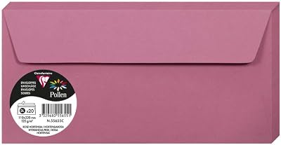 Clairefontaine 55655C Self-Adhesive DL Envelopes 120gsm Hydrangea Pink Pack 20