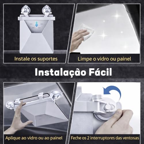 Suporte Starlink Mini para Carro Painel e Para-brisa com Ventosa Alta Sucção, Fixação Estável Antivibração, Compatível com Veículos, Posicionamento Seguro sem Obstrução, Material Resistente