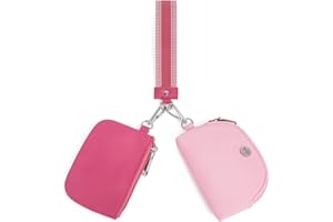 WESTBRONCO Wristlet Wallets for Women Dual Pouch Wristlet Detachable Mini Zip Around Coin Purse Keychain Wallet Double Pocket Wrist Wallet Mini Purse