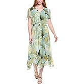 Anne Klein Women's Assym Hem Tea Length Dress