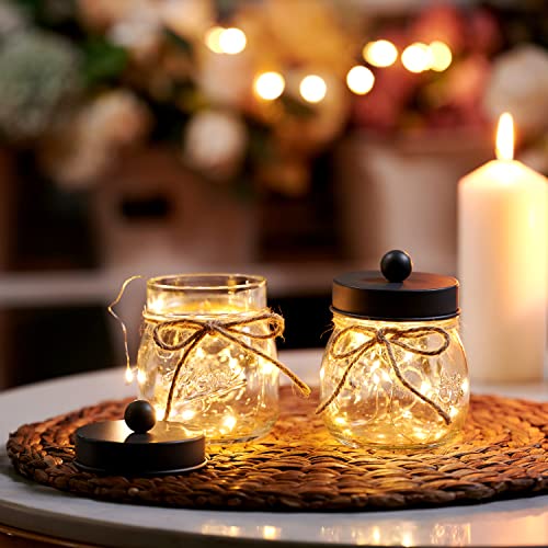 SheeChung Apothecary Jars Set,Mason Jar Decor Bathroom Vanity Storage