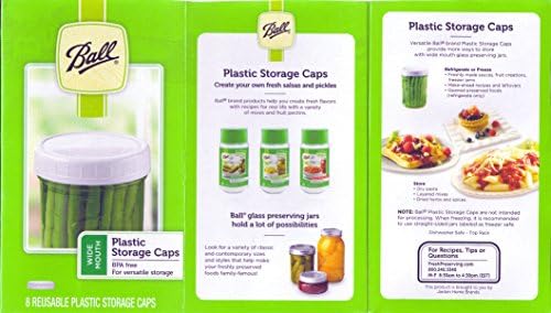3 BOXES OF 8 EACH = 24 BALL WIDE MOUTH PLASTIC Storage Lids Mason Canning Jar Caps
