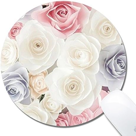DeJYtrade Mouse Pad, Rose Custom Non-Slip Gaming Round Mouse Pad