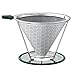 ddmy import inc Pour Over Coffee Filter Stainless Steel Coffee Drip Cone With Separate Stand and Silicone Handle Paperless Reusable Coffee Brewer Maker For 1-4 Cups