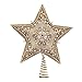 Kurt Adler 13.5-inch Star Treetop with Ivory Pearls and Platinum Glass Glitter