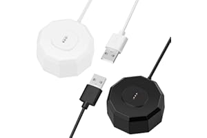 MEAEJOTO 2 Pack pertain Laifen Electric Toothbrush Charger LFTB01-S/A/P Series Charger Replacement, Magnetic Contact Charging Base Power Cord Cable 3.3 ft (Black and White*2)