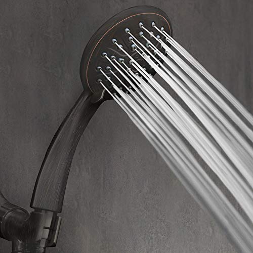 ShowerMaxx | Choice Series | 3 Spray Settings 4.4 inch Hand Held Shower Head with Long Stainless Steel Hose | Easy-to-Remove Flow Restrictor to MAXX-imize Your Shower | Oil Rubbed Bronze Finish