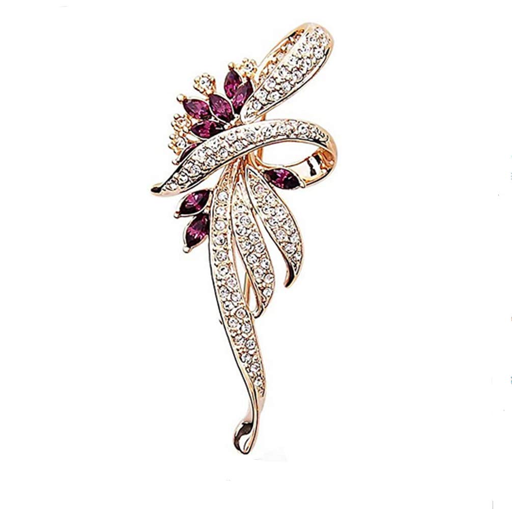 Tango Flower Vintage Elegant Unique Pearl Brooches Flower Ribbon Corsage Austrian Crystal Brooch Badge Pin Wedding for Women