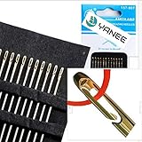 YANEE Gold Eye Side Opening Needles Hand Sewing Easy to Self Threading Embroidery Metal Pin Stainless Steel 12 Pcs in one Pack 3 Size 0.76 x 42 Size 0.76 x 38 and Size 076 x 36 millimeters