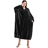 Kipswiza Blanket Hoodie - Wearable Blankets Oversized Cozy Flannel Sweatshirt Blanket as Gifts for Adult Women Men
