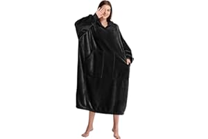 Kipswiza Blanket Hoodie - Wearable Blankets Oversized Cozy Flannel Sweatshirt Blanket as Gifts for Adult Women Men