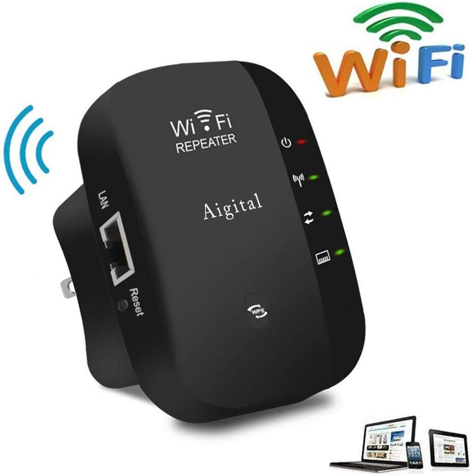WiFi Range Extender, Upgraded 300Mbps Wireless Repeater Amplifier Internet Booster with Access Point/Repeater Mode Easy Set Up, Built-in Antenna, LAN Port, WPS For Home WiFi Coverage Wall Plug