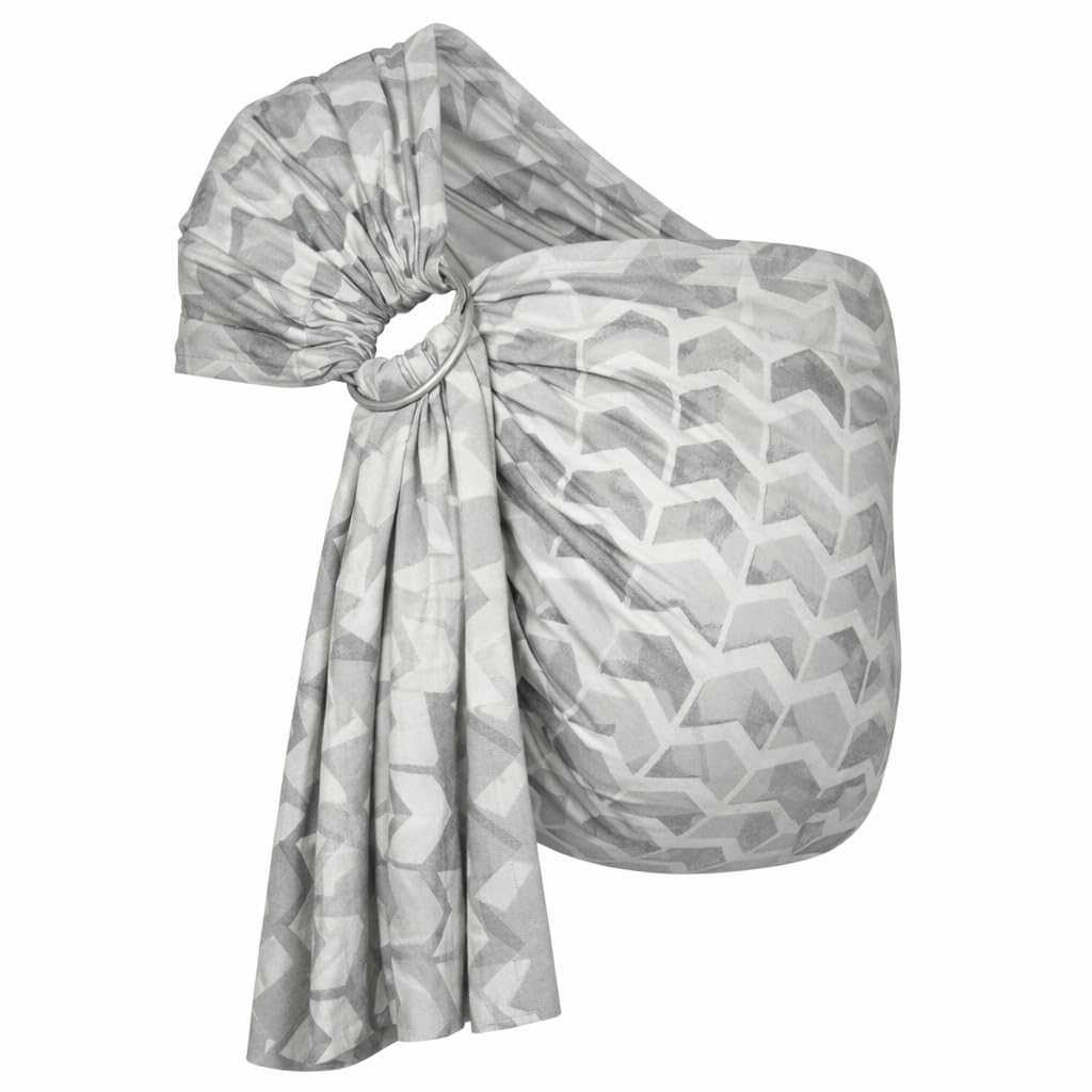 Hoppediz Ring Sling Baby Sling Hip Carrier Belly Carrier from Birth 100% Organic Cotton Includes Illustrated Wearing Instructions Amsterdam Stone