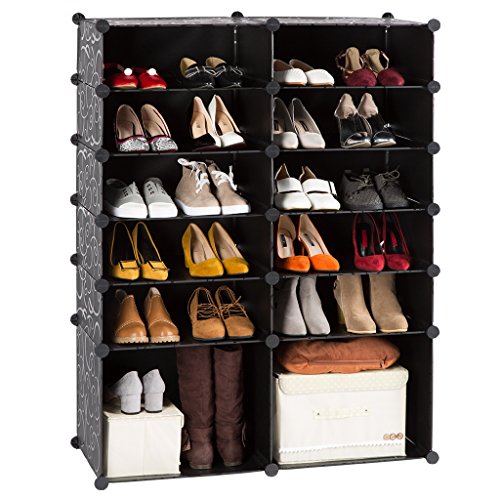 LANGRIA 12-Cube Organizer DIY Shoe Rack, Multi Use Bedroom 