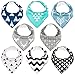 Baby Bandana Drool Bibs for Drooling and Teething, Unisex 8 Pack Gift Set, 100% Organic Cotton Hypoallergenic, Super Absorbent - for Boys and Girls by MiChef