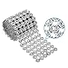 Bememo 6 Rows Silver Flower Diamond Mesh Wrap Roll Faux Crystal Rhinestone Ribbon for Party Decorations, 4 Inch x 3 Yards
