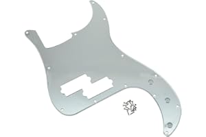 KAISH 13 Hole P Bass Style Pickguard PB Scratch Plate Bass Pickguard for USA/Mexico Precision P Bass Silver Mirror