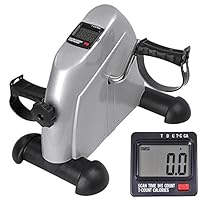Apelila Pedal Exercise Machine w/LCD Display, Fitness Cycle Digital Exerciser Mini Bike Stationary (Sliver 2)
