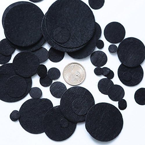 20g/lot(360pcs) 8-60mm(0.31-2.36inch) Round Felt Circles Felt Pads for DIY Sewing Handcraft (Black)