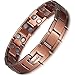 Rainso Mens Copper Double Row Magnetic Therapy Bracelets for Arthritis Wristband Adjustable