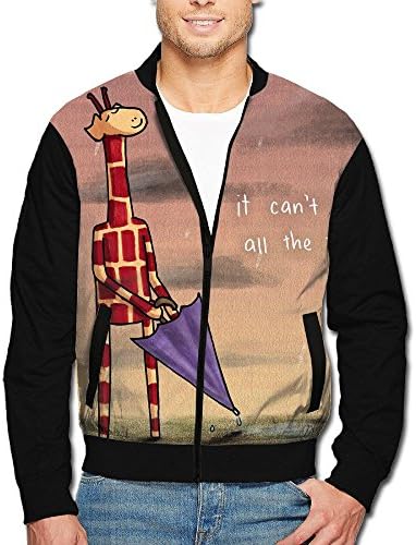 LOWELO Mens Unique Cartoon Giraffe 3d Printed Raglan Jacket Fancy Color Block Hooded Jacket Varsity Jackets Color-block Zip Up Hoodie Pullover Jacket Gifts For 80s Christmas